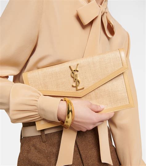 ysl raffia clutch|ysl clutch bag with tassel.